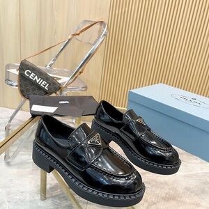 Prada Black Patent Leather Loafers for Women